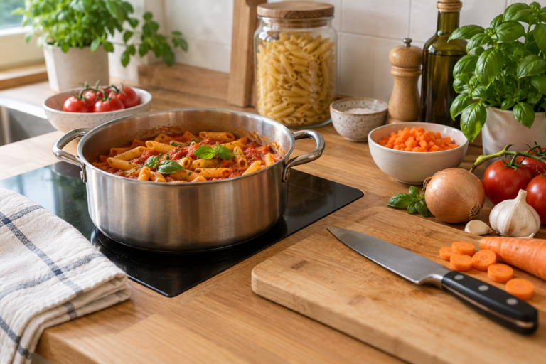 Kochen lernen von null: Dein einfacher Plan für den Einstieg [Bildinhalt mit KI erstellt]
